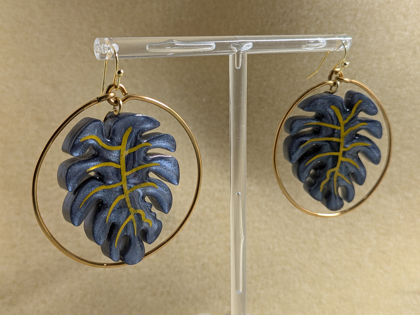Resin Monstera Hoops