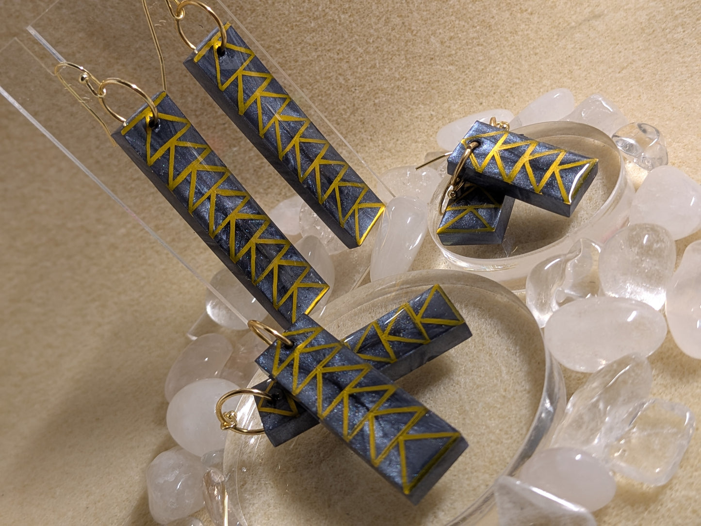 Hawaiian Kapa Resin Earrings