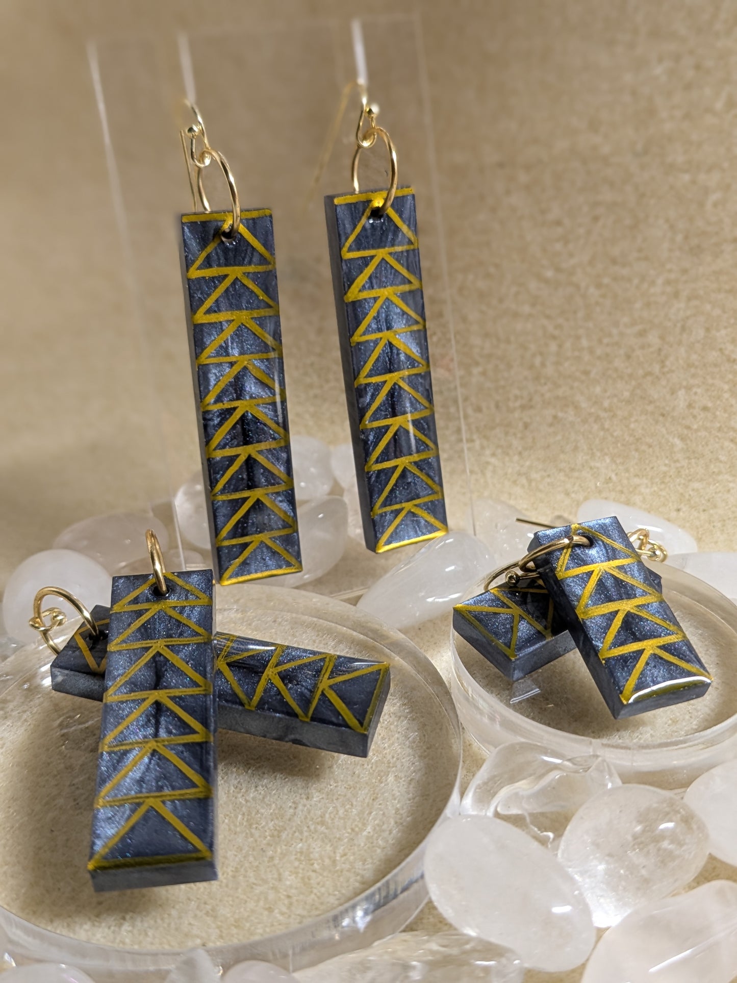 Hawaiian Kapa Resin Earrings