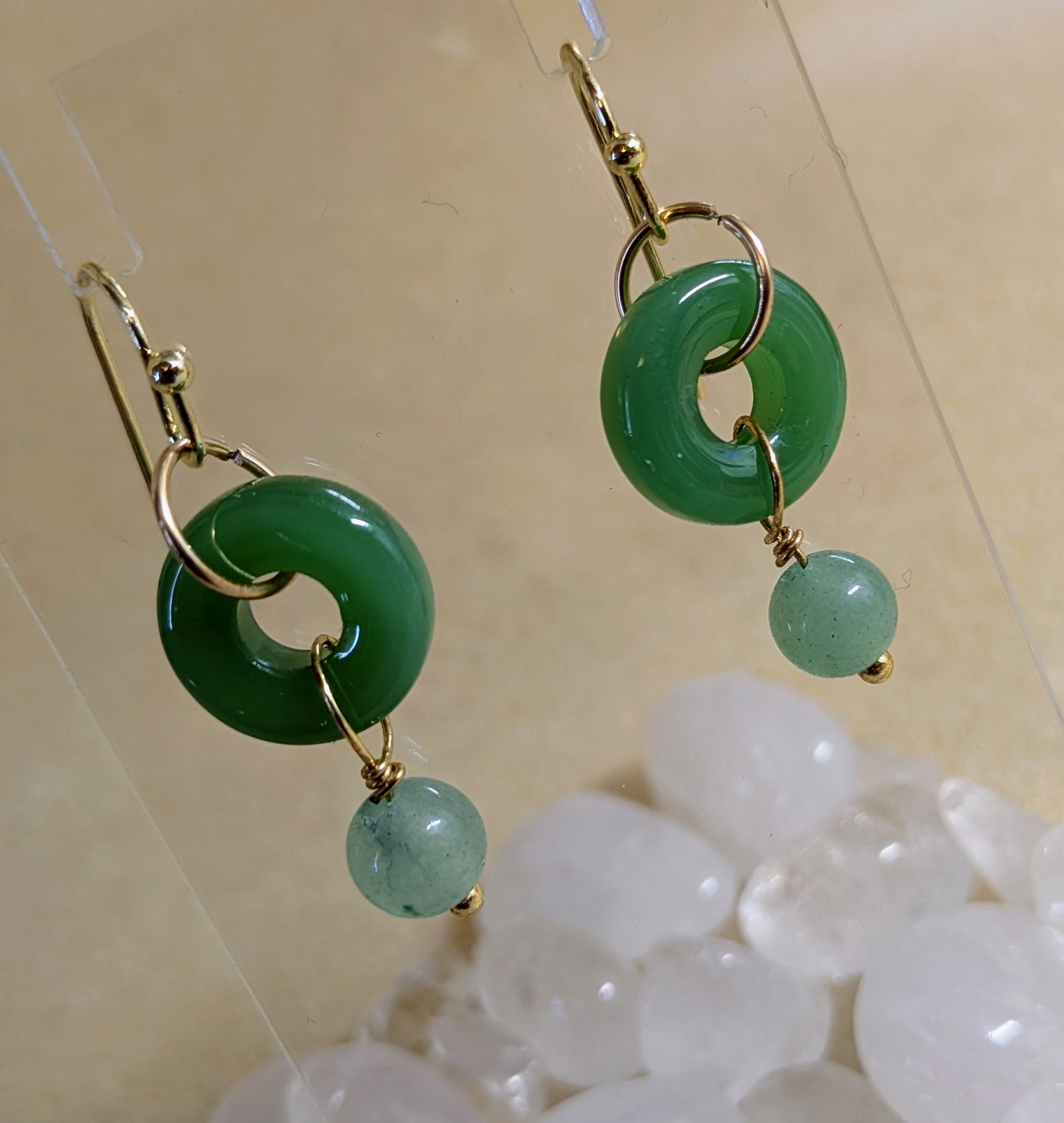 Small Jade Ring Earrings