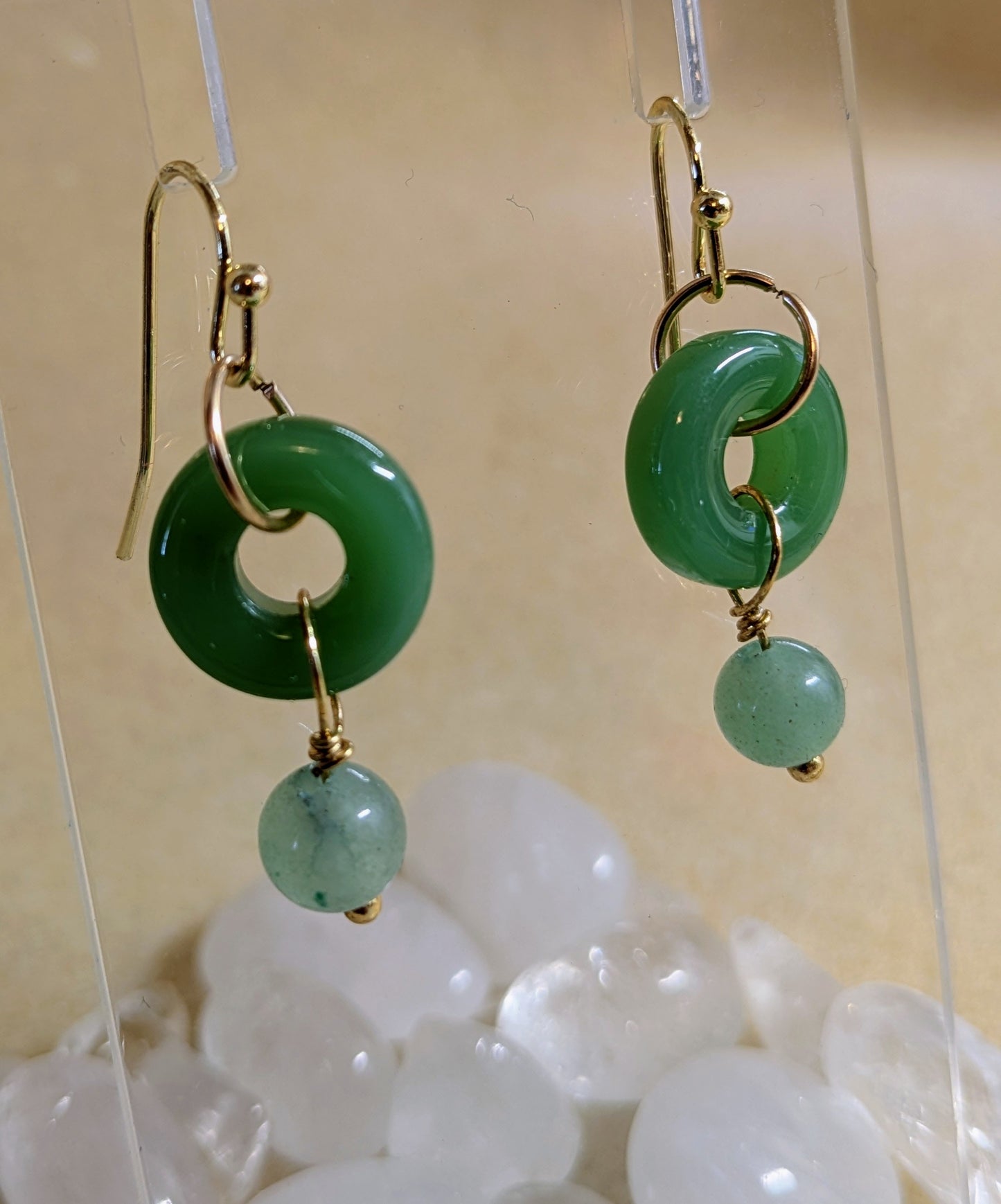 Small Jade Ring Earrings