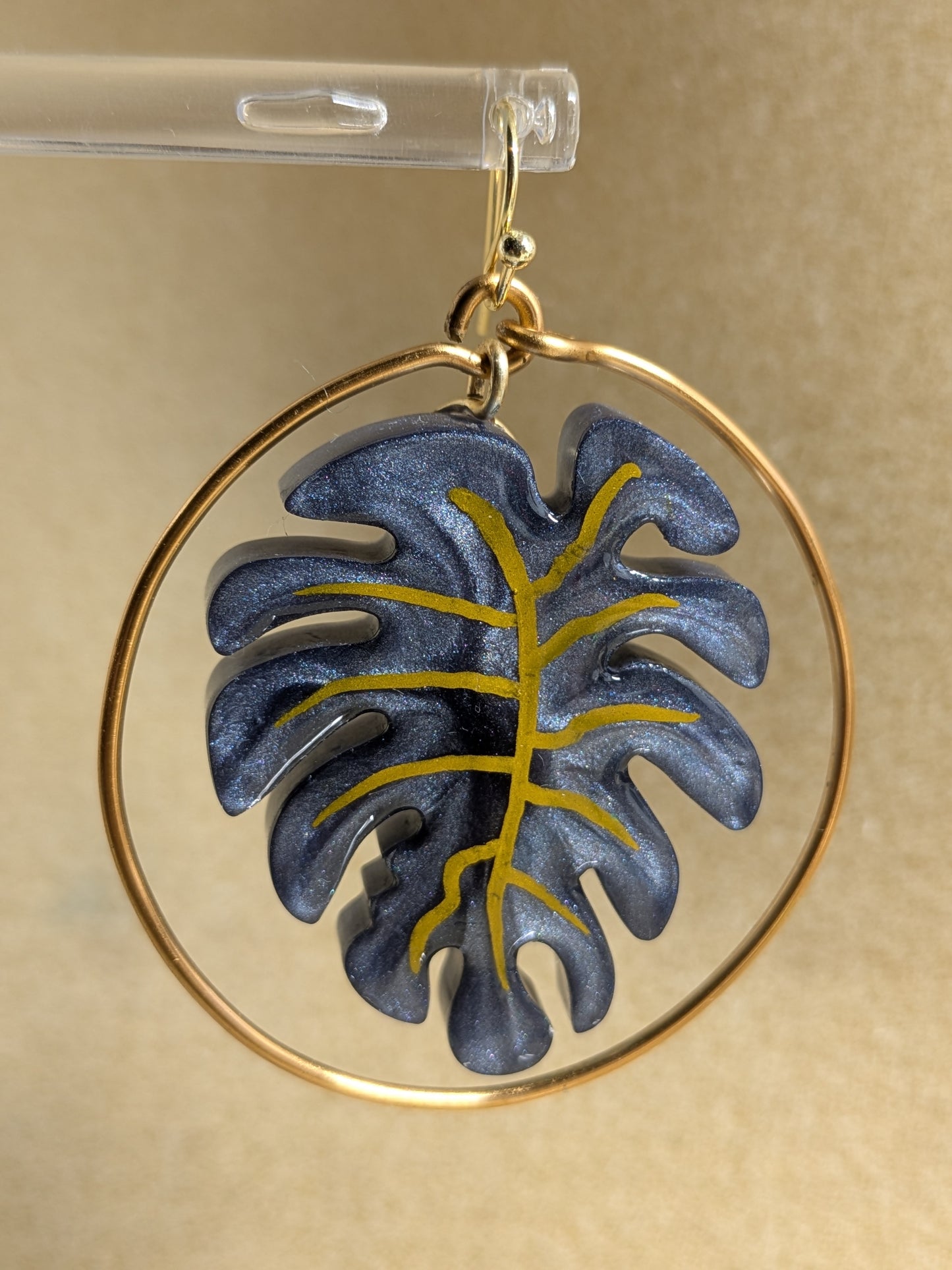 Resin Monstera Hoops