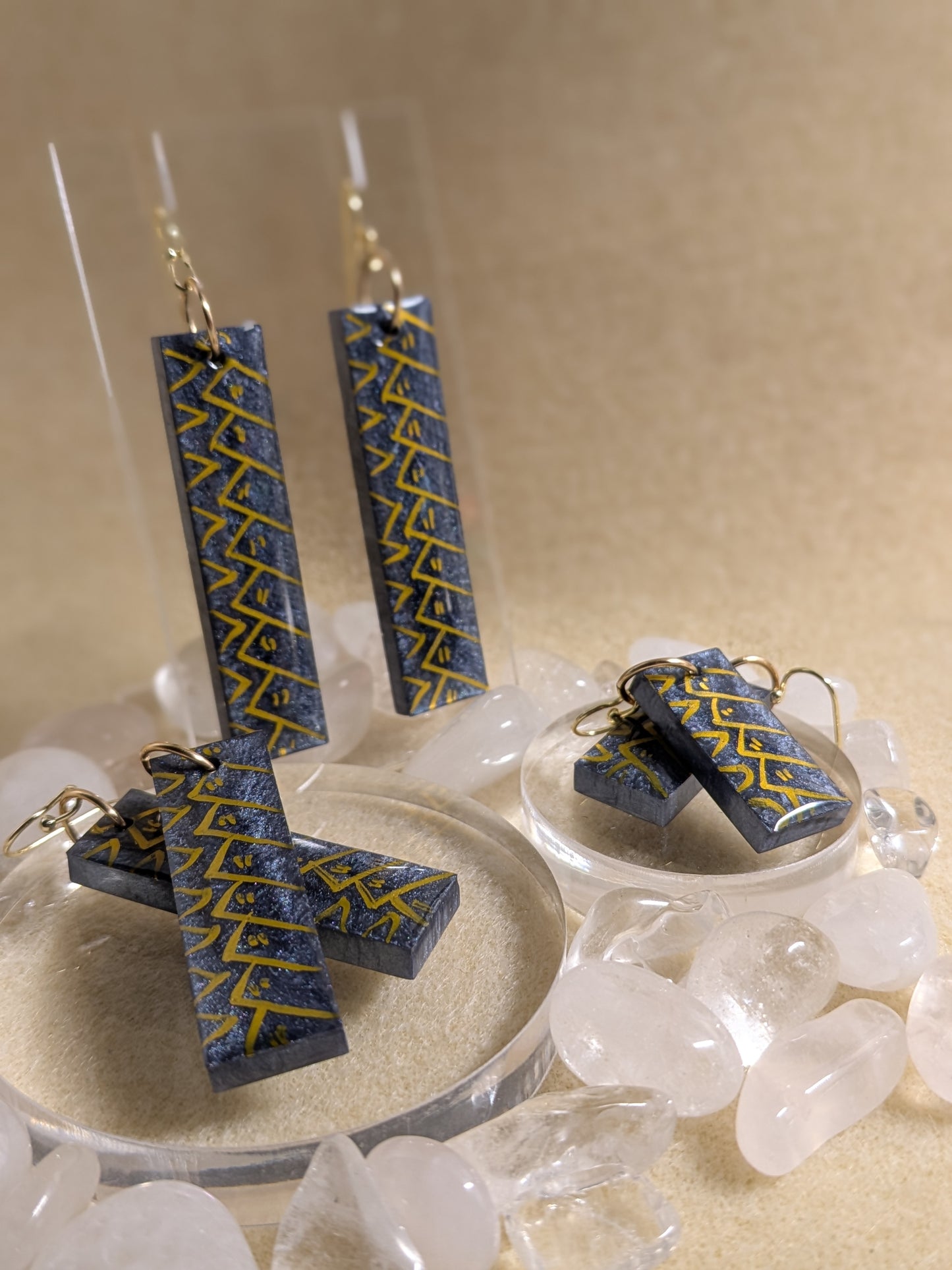 Hawaiian Kapa Resin Earrings