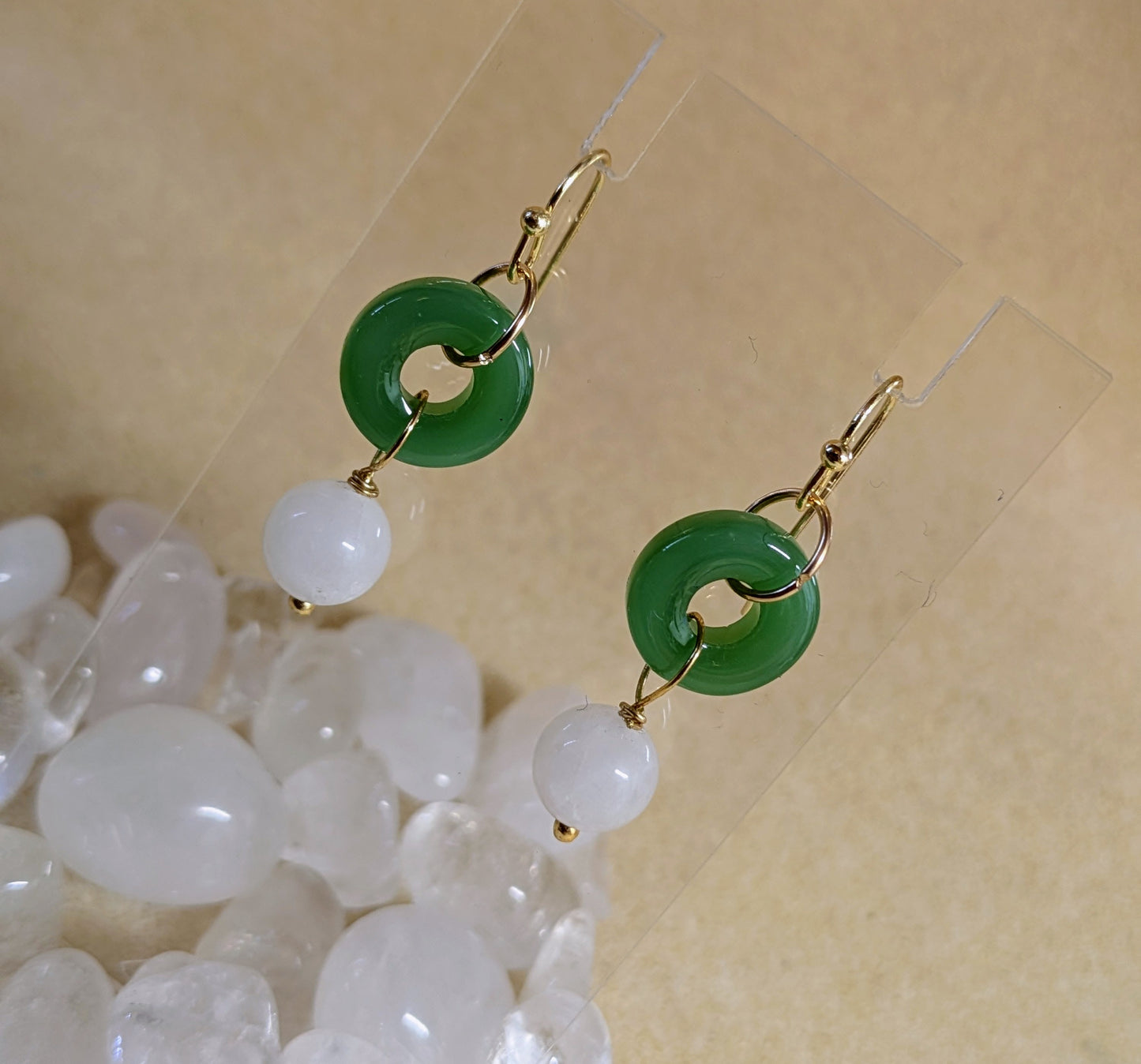 Small Jade Ring Earrings