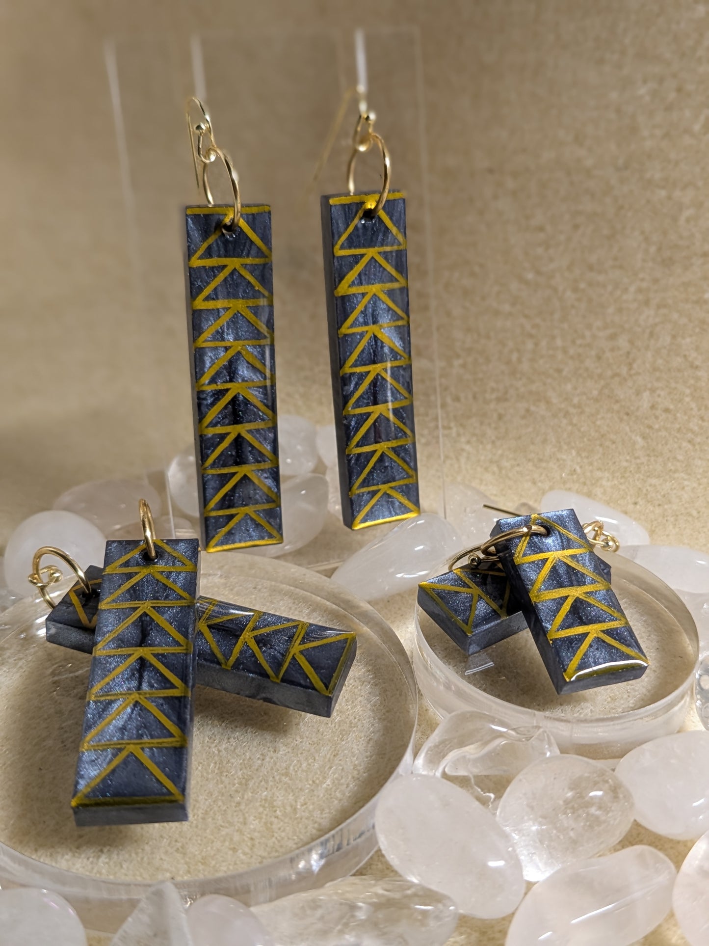 Hawaiian Kapa Resin Earrings
