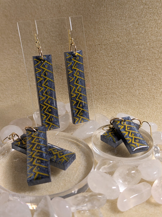 Hawaiian Kapa Resin Earrings