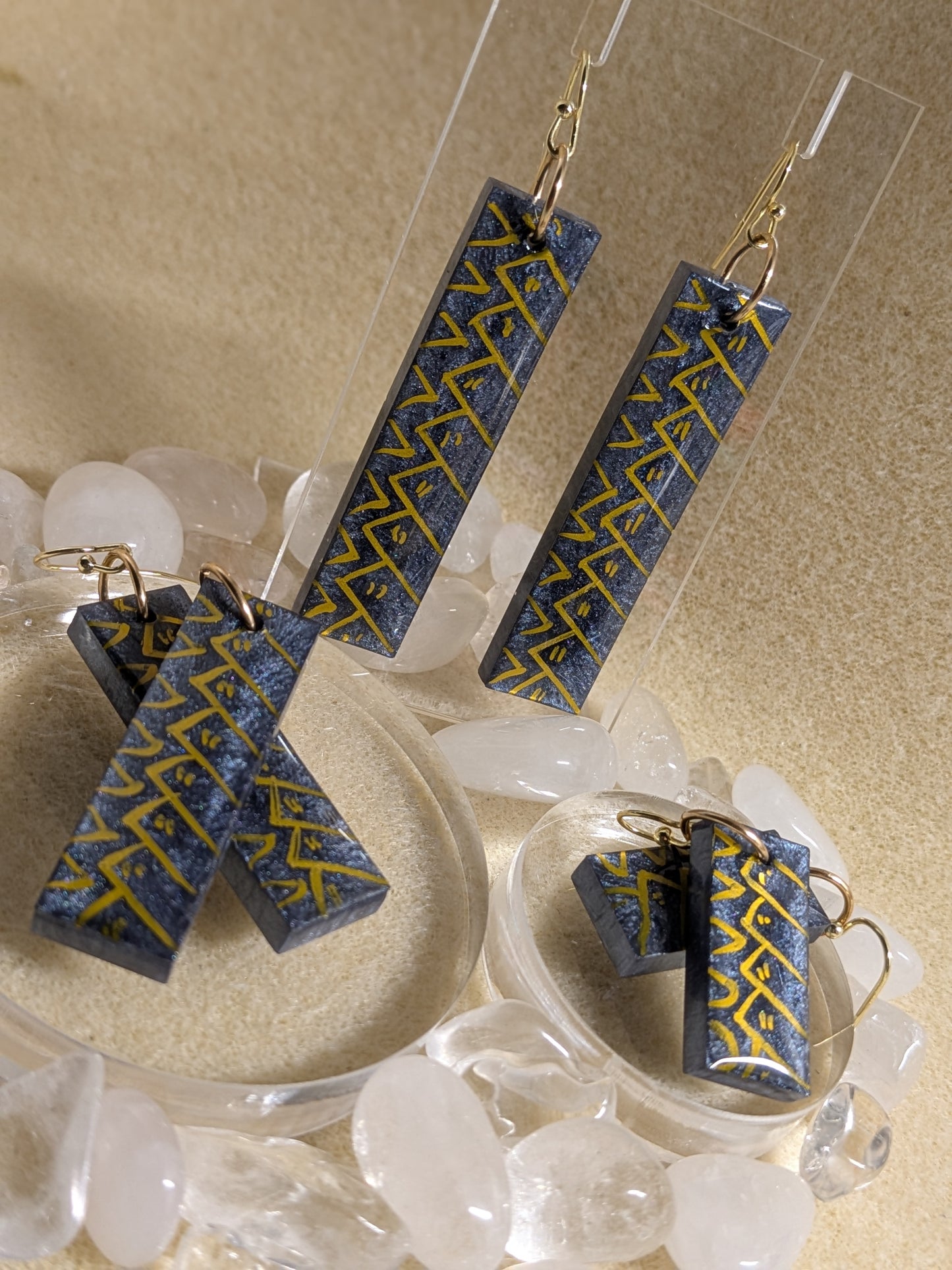 Hawaiian Kapa Resin Earrings