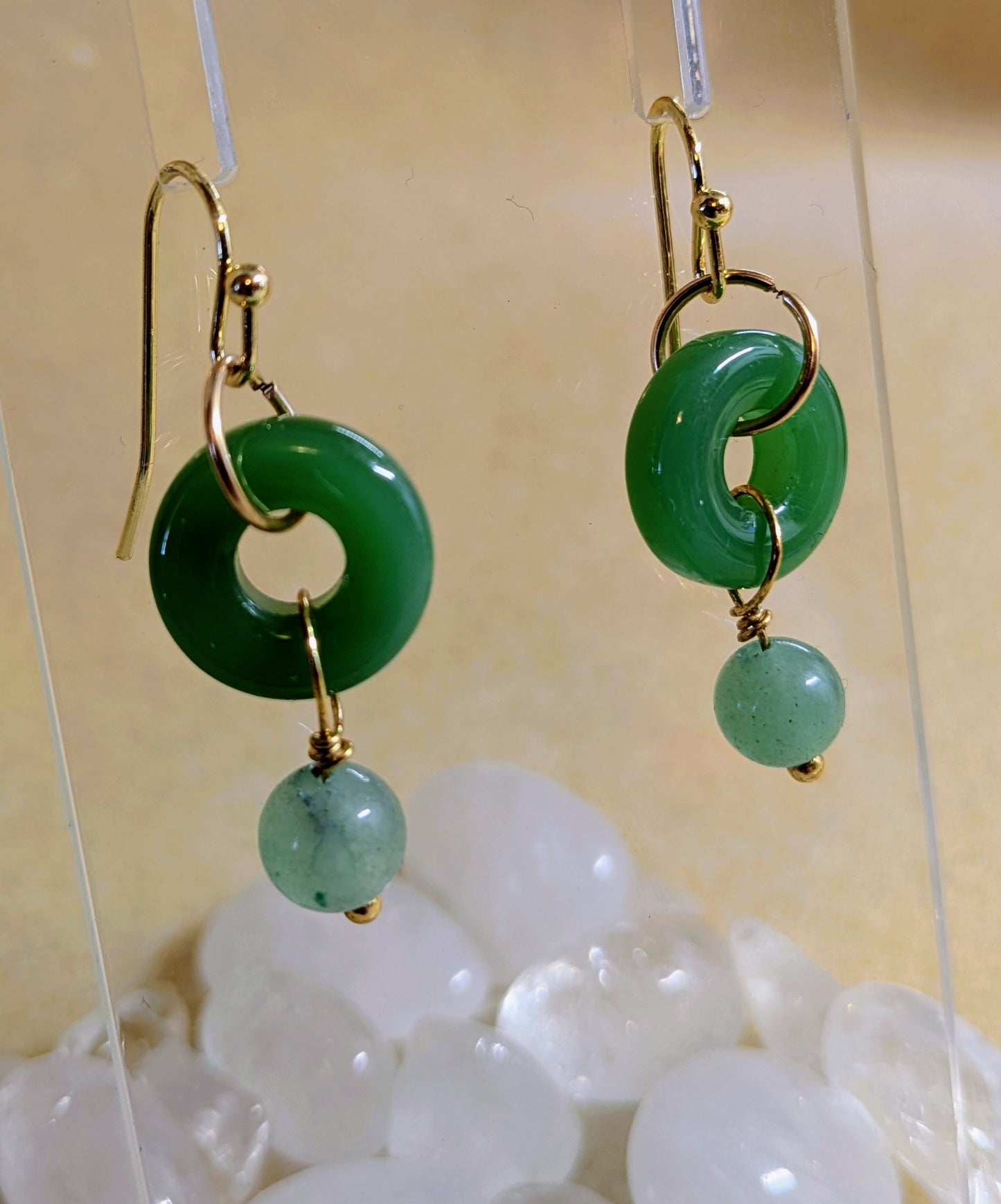 Small Jade Ring Earrings