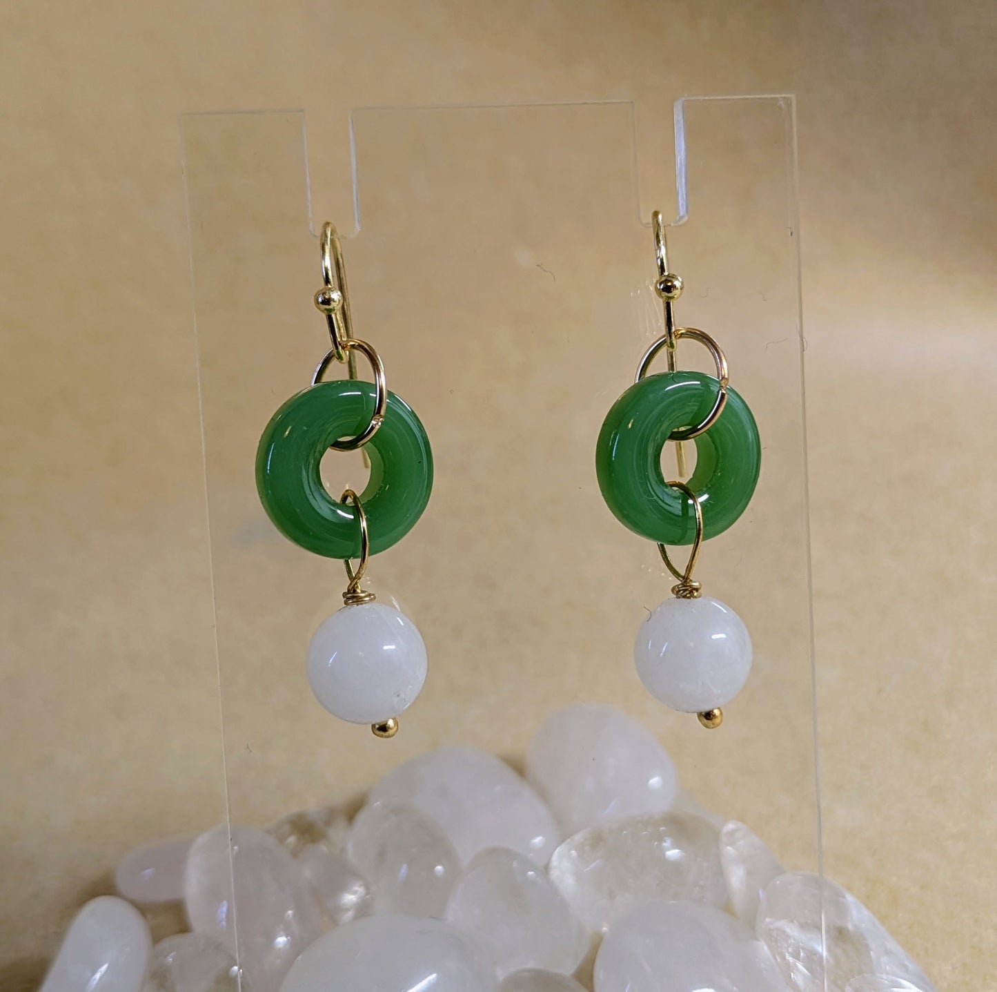 Small Jade Ring Earrings