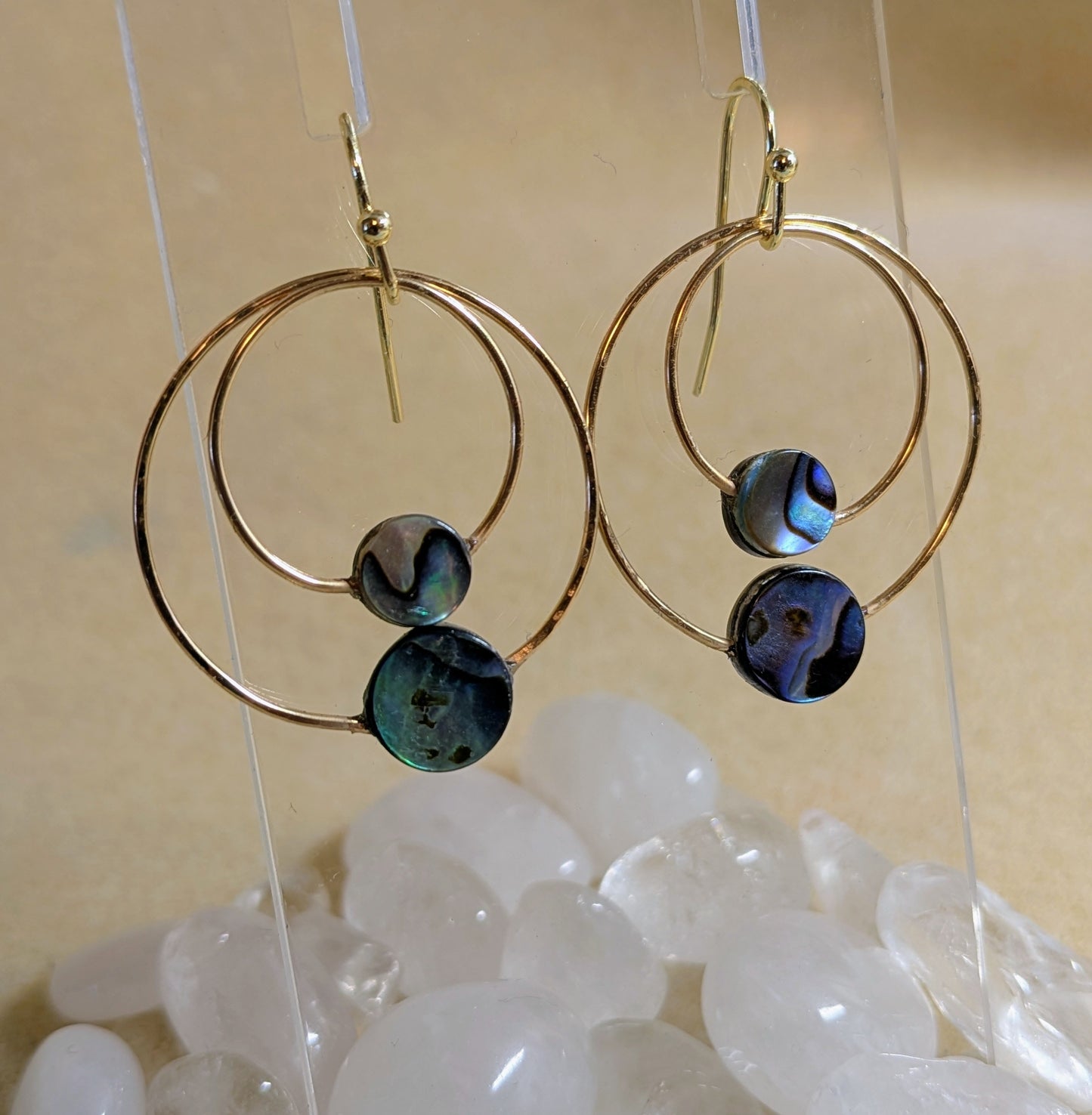 Double Hoop Abalone Earrings