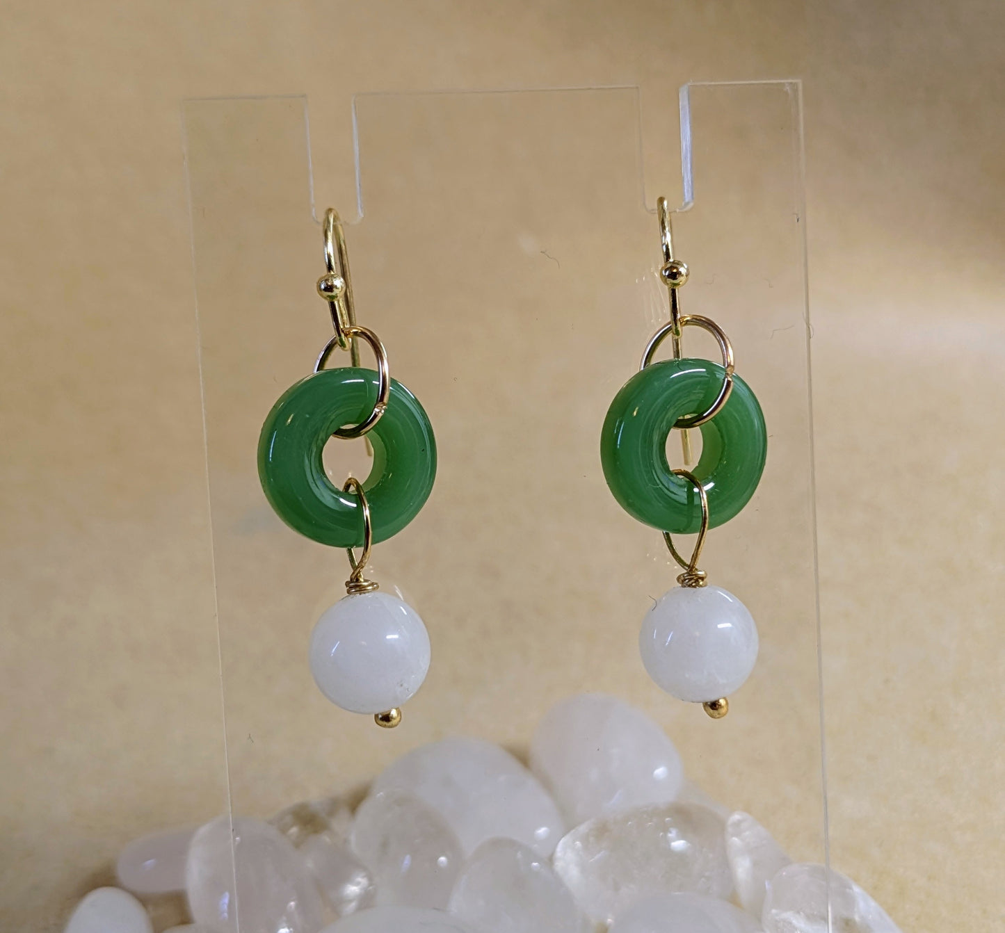Small Jade Ring Earrings