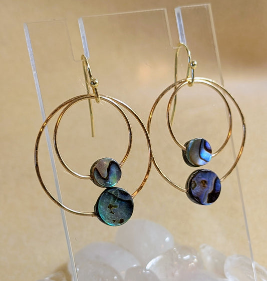 Double Hoop Abalone Earrings