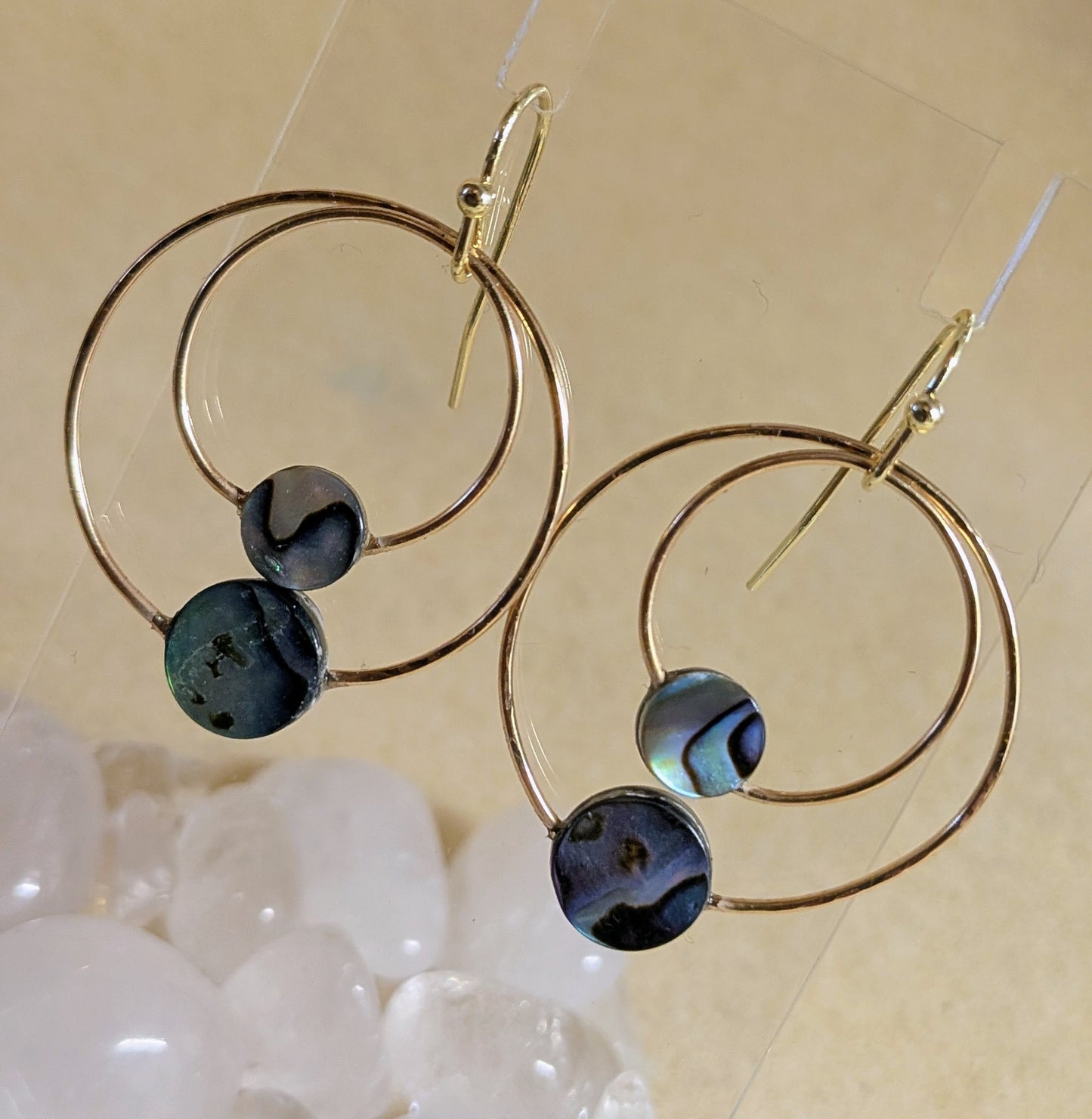 Double Hoop Abalone Earrings