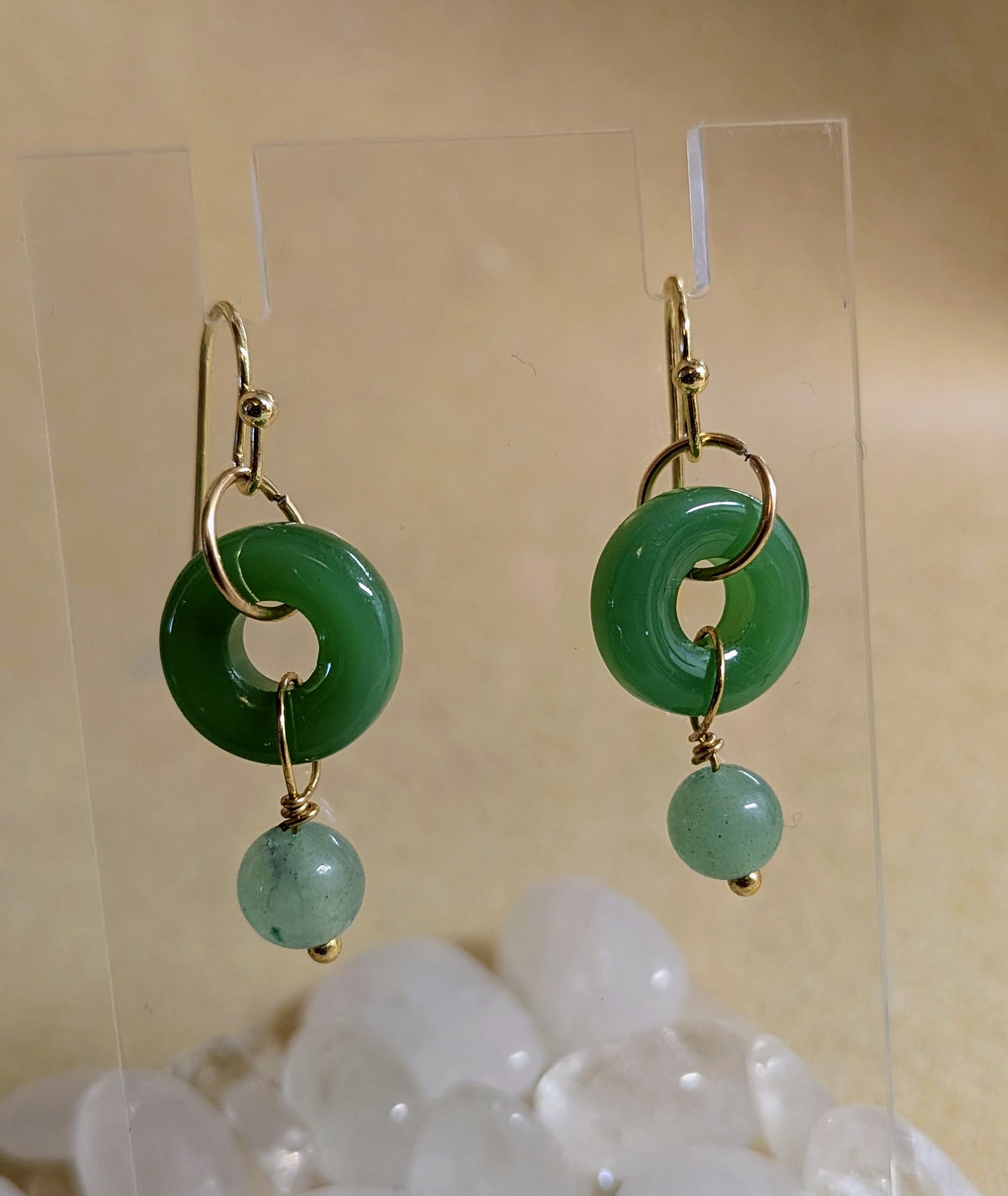 Small Jade Ring Earrings